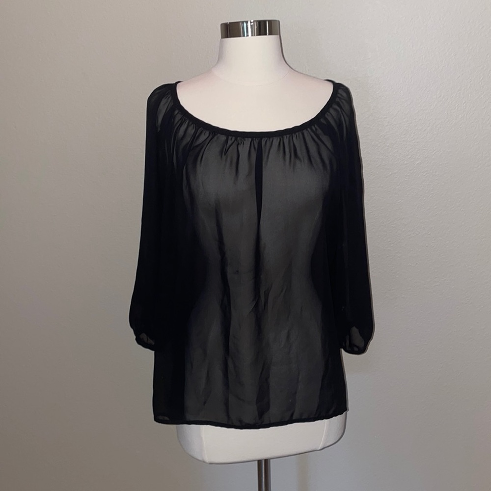 Black Sheer Top
